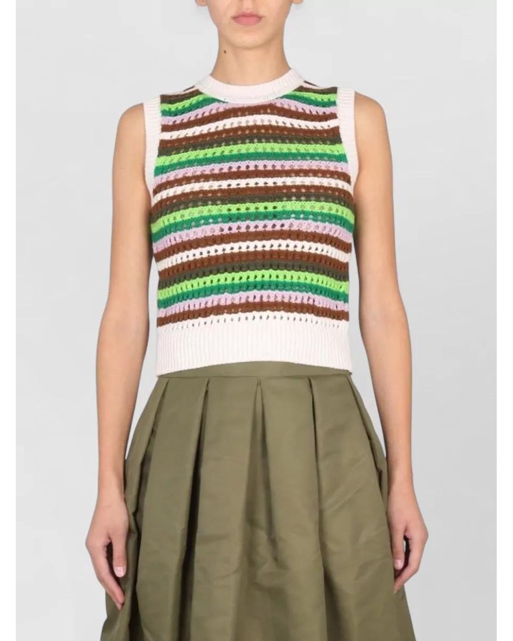 Department 5 Green Wool Striped Tank Top