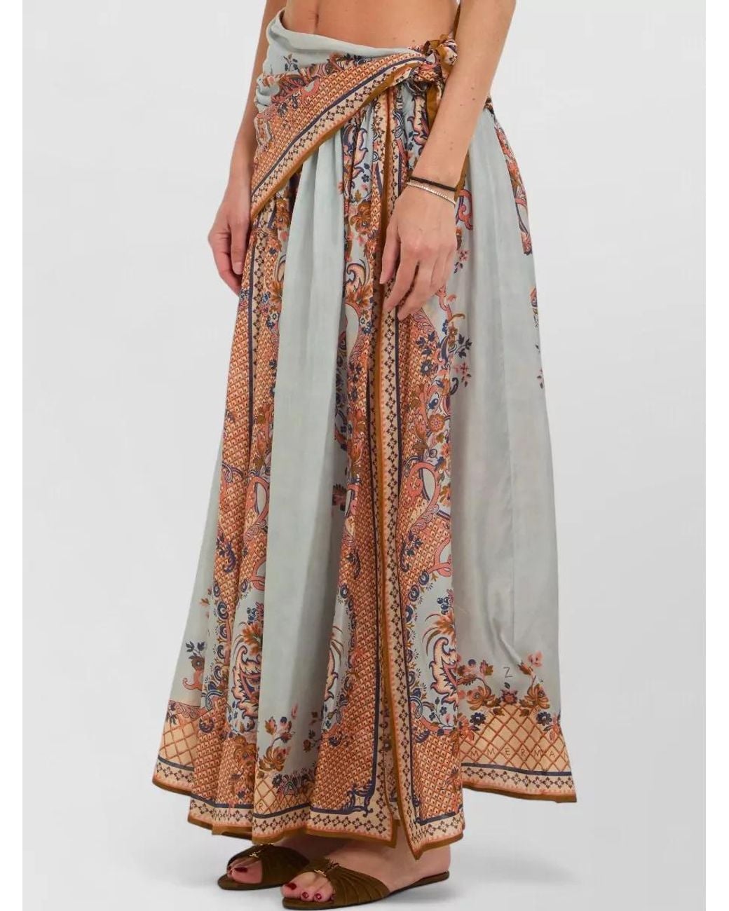 Zimmermann White Silk Paisley-Print Maxi Dress