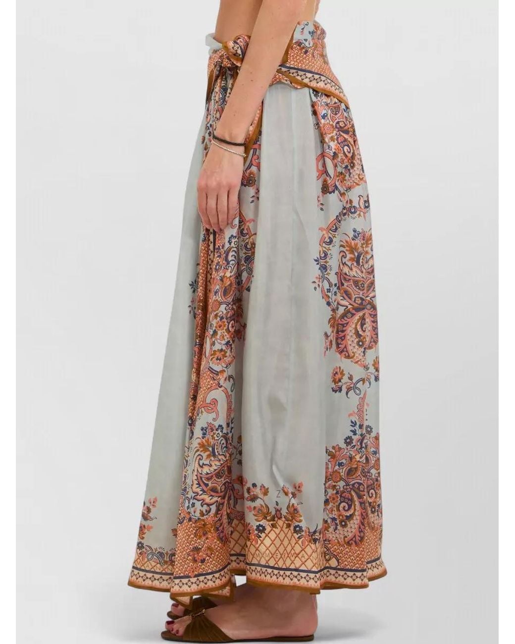 Zimmermann White Silk Paisley-Print Maxi Dress