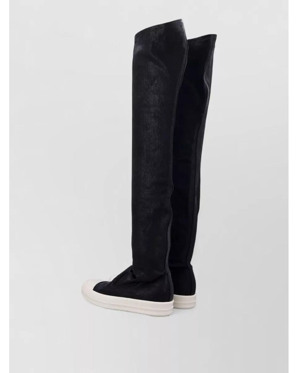Rick Owens Black Denim High Sock Sneakers