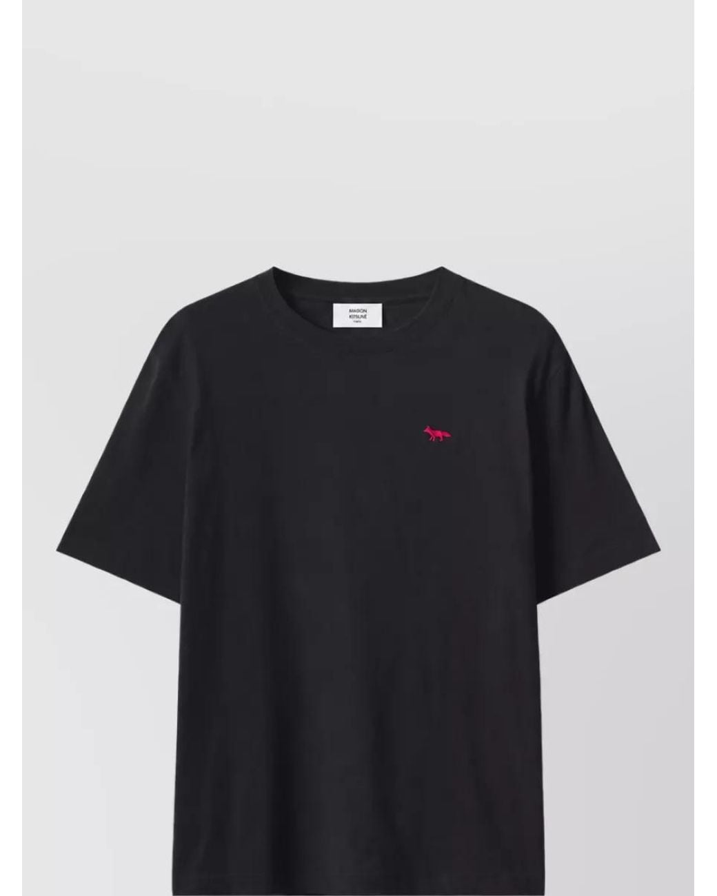 Maison Kitsuné Blue Cotton Ribbed Crew-Neck Short-Sleeve T-Shirt for men