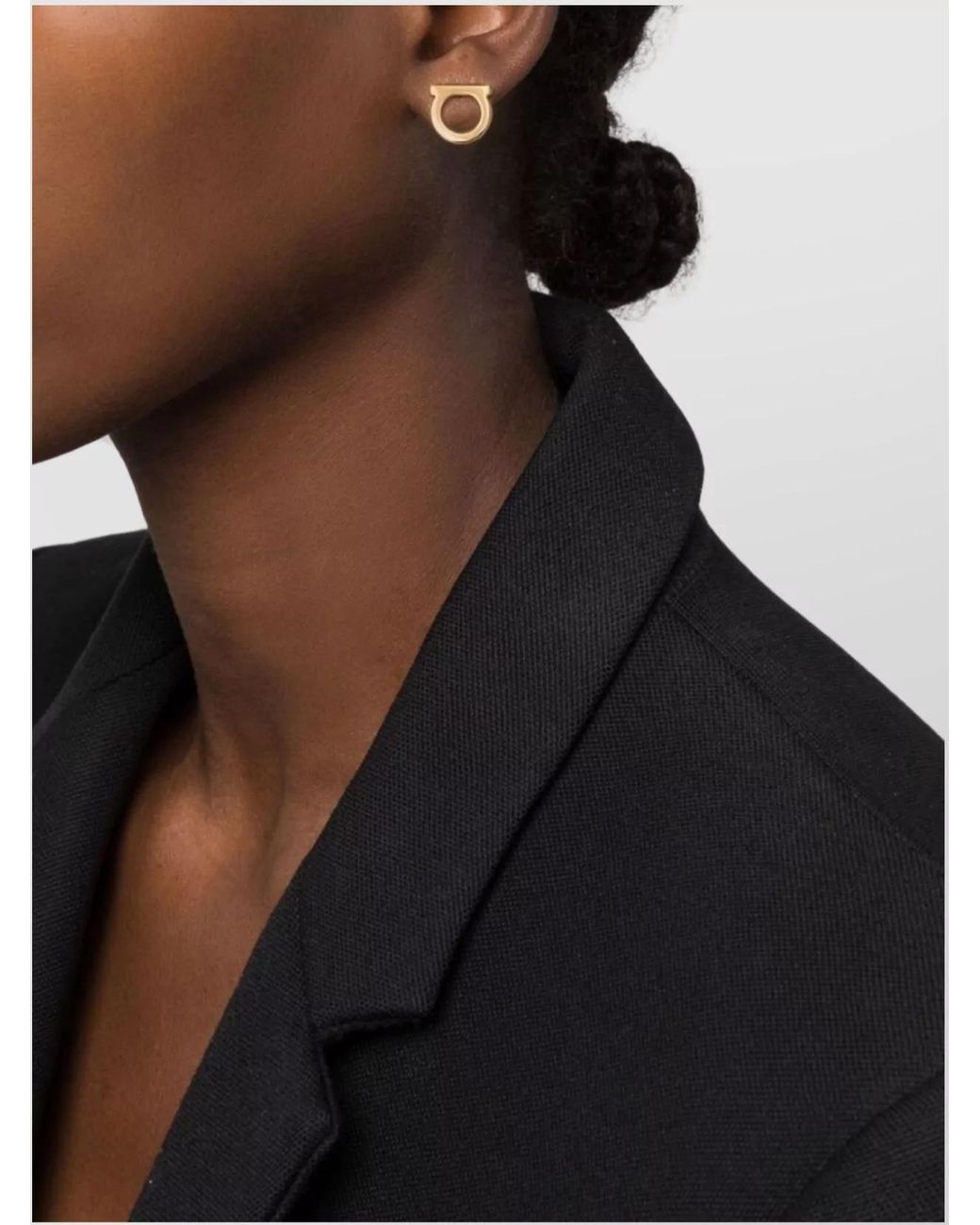Ferragamo Natural Brass Gancini Stud Earrings