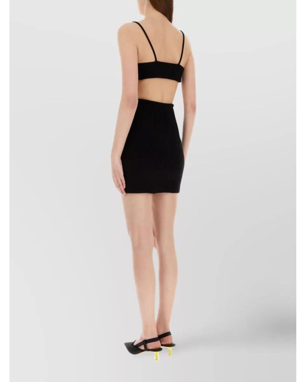 Off-White c/o Virgil Abloh Black Ribbed Cutout Mini Dress