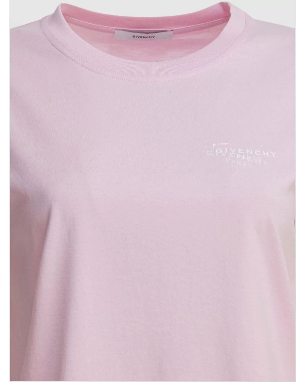 Givenchy Pink Logo Print Cotton Crew Neck T-Shirt