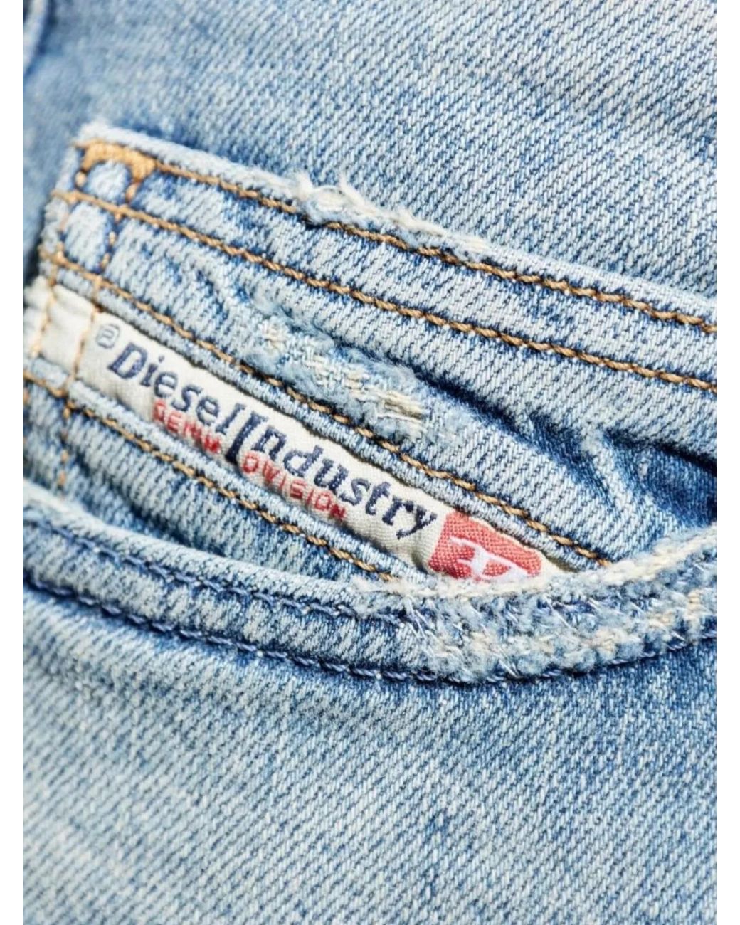 DIESEL Blue Straight-Leg Trousers for men