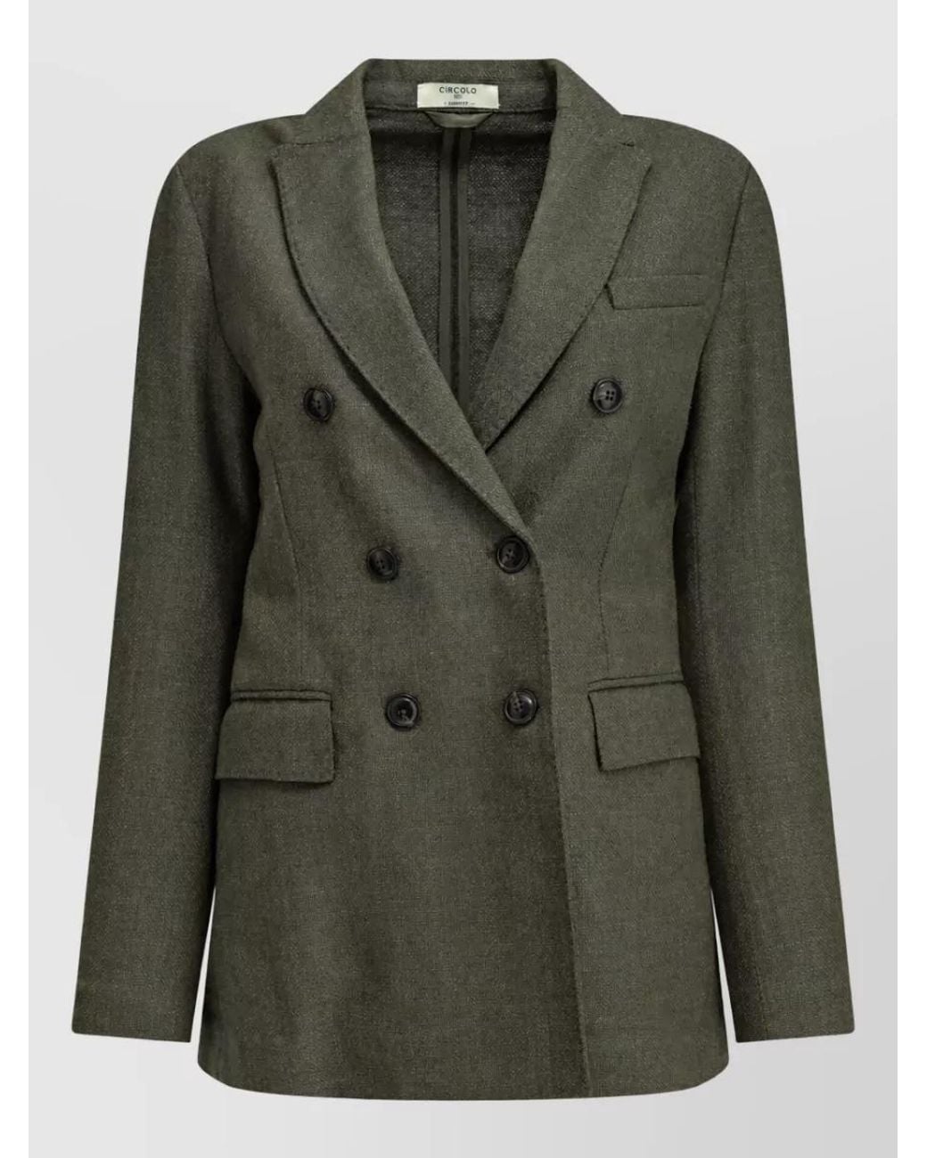 Circolo 1901 Green Wool Silk Double Breasted Coat