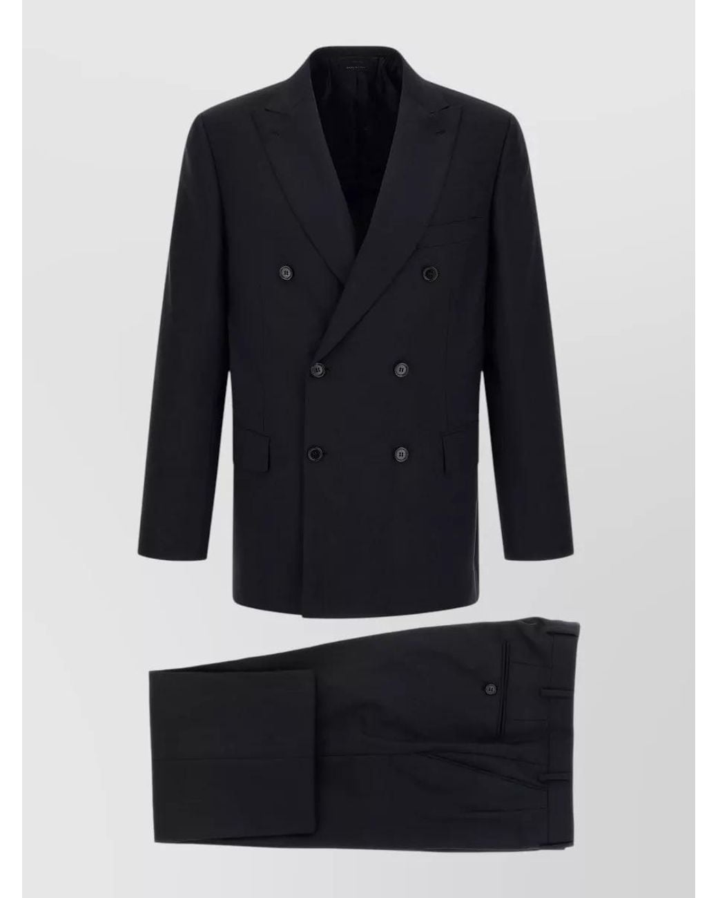 Brioni Blue Wool Mohair Double Breasted Coat for men