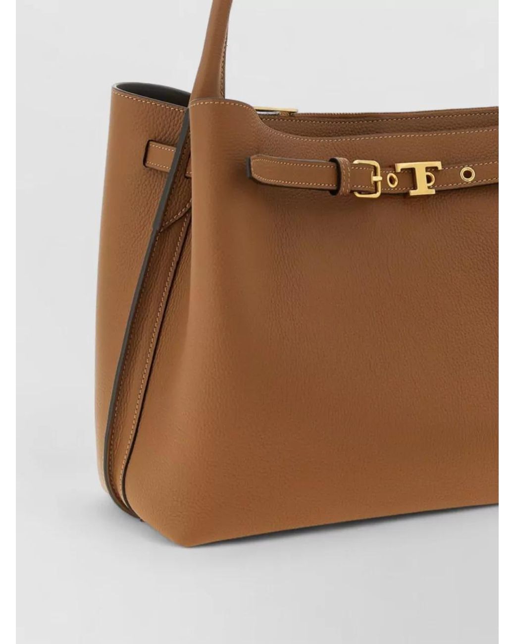 Tod's Brown T Timeless Small Leather Shoulder Bag