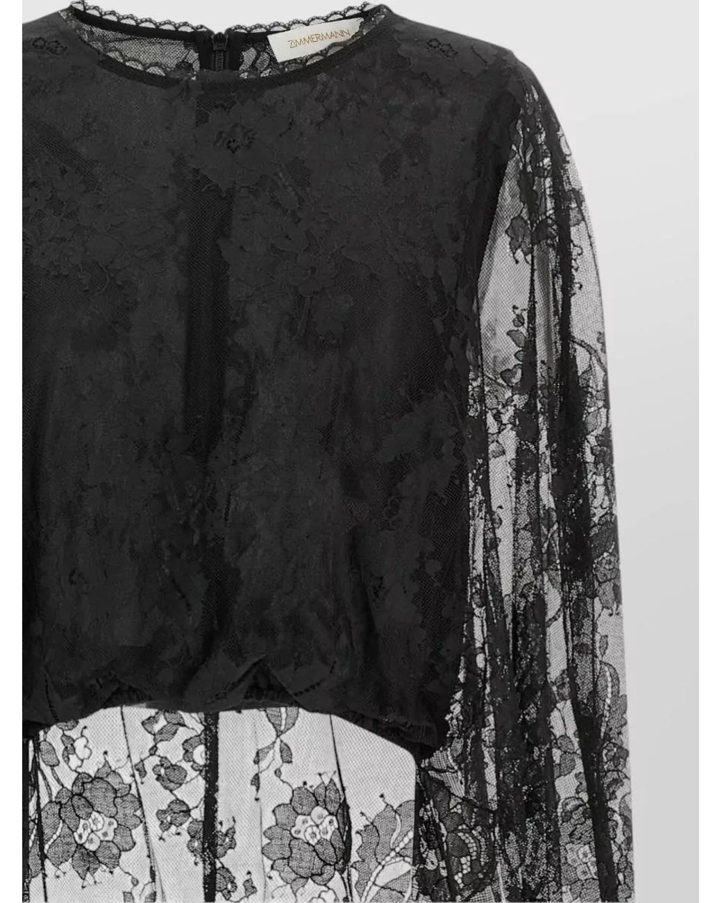 Zimmermann Black Lace Cape Top