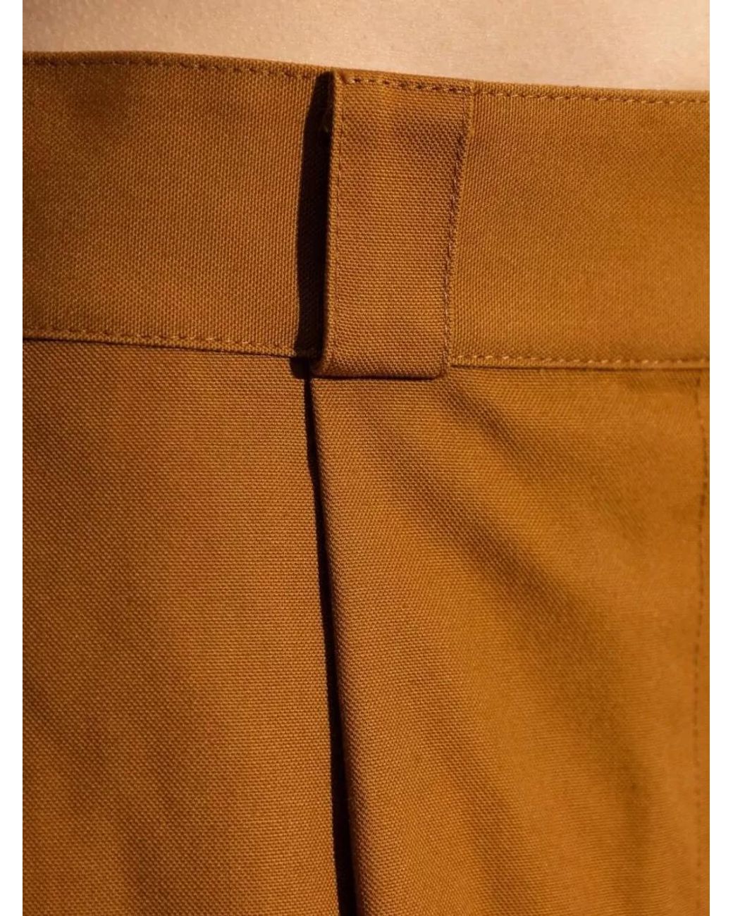Balenciaga Orange Pleated Barrel-Leg Cropped Trousers