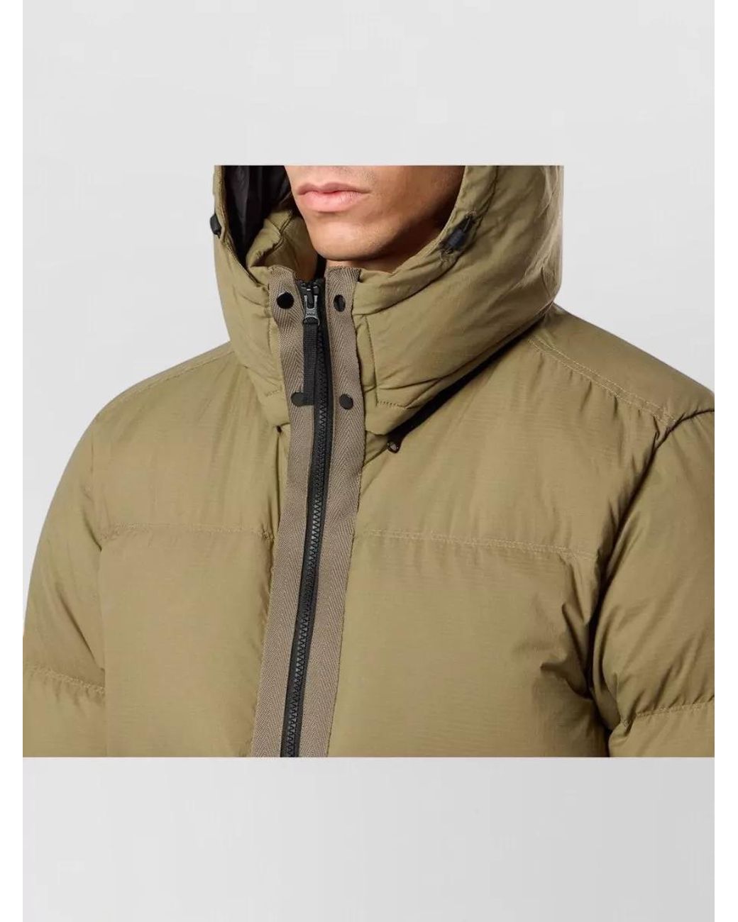 Stone Island Green Detachable Hood Down Puffer Jacket for men