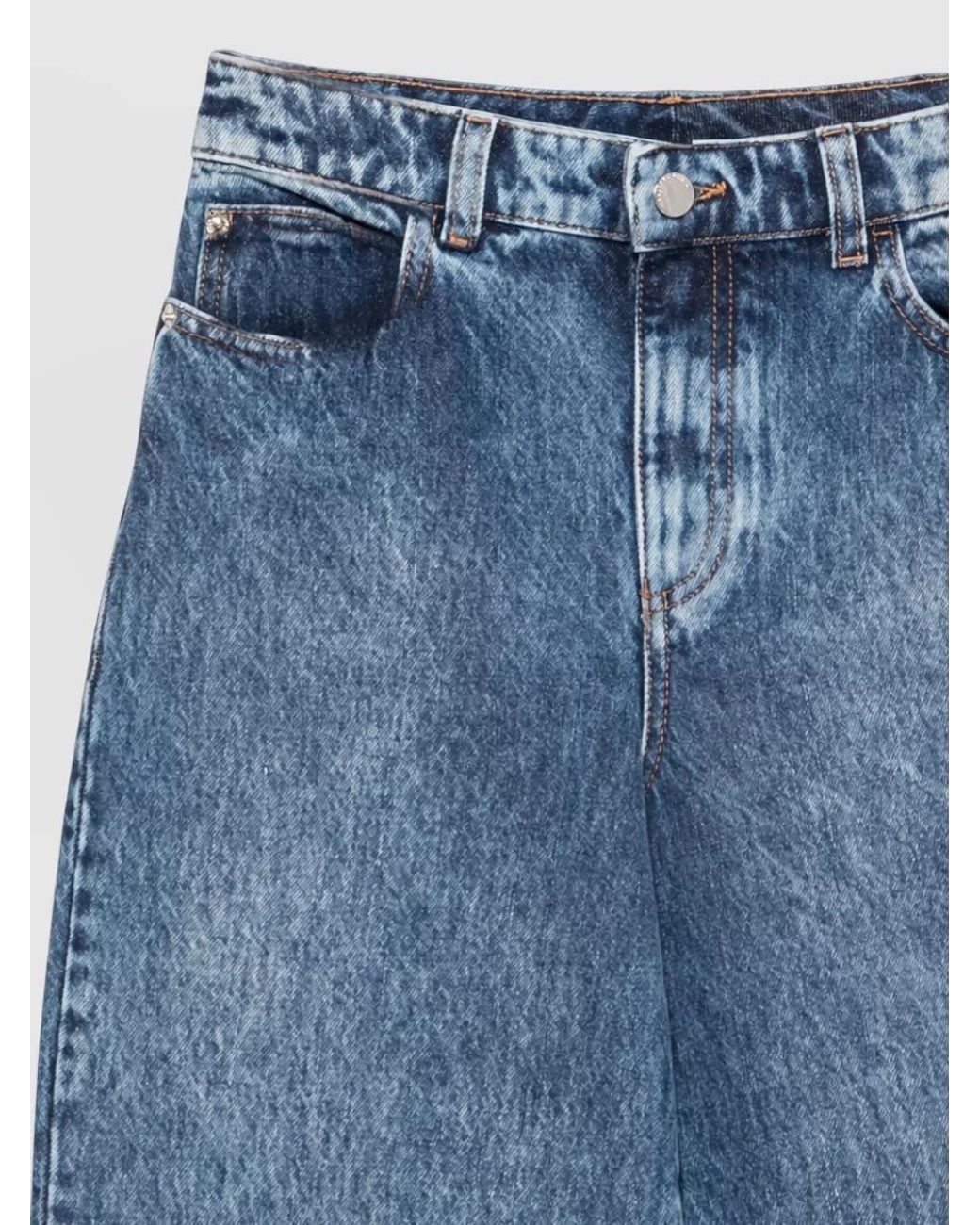 Emporio Armani Blue Acid-Wash Straight-Leg Denim Jeans