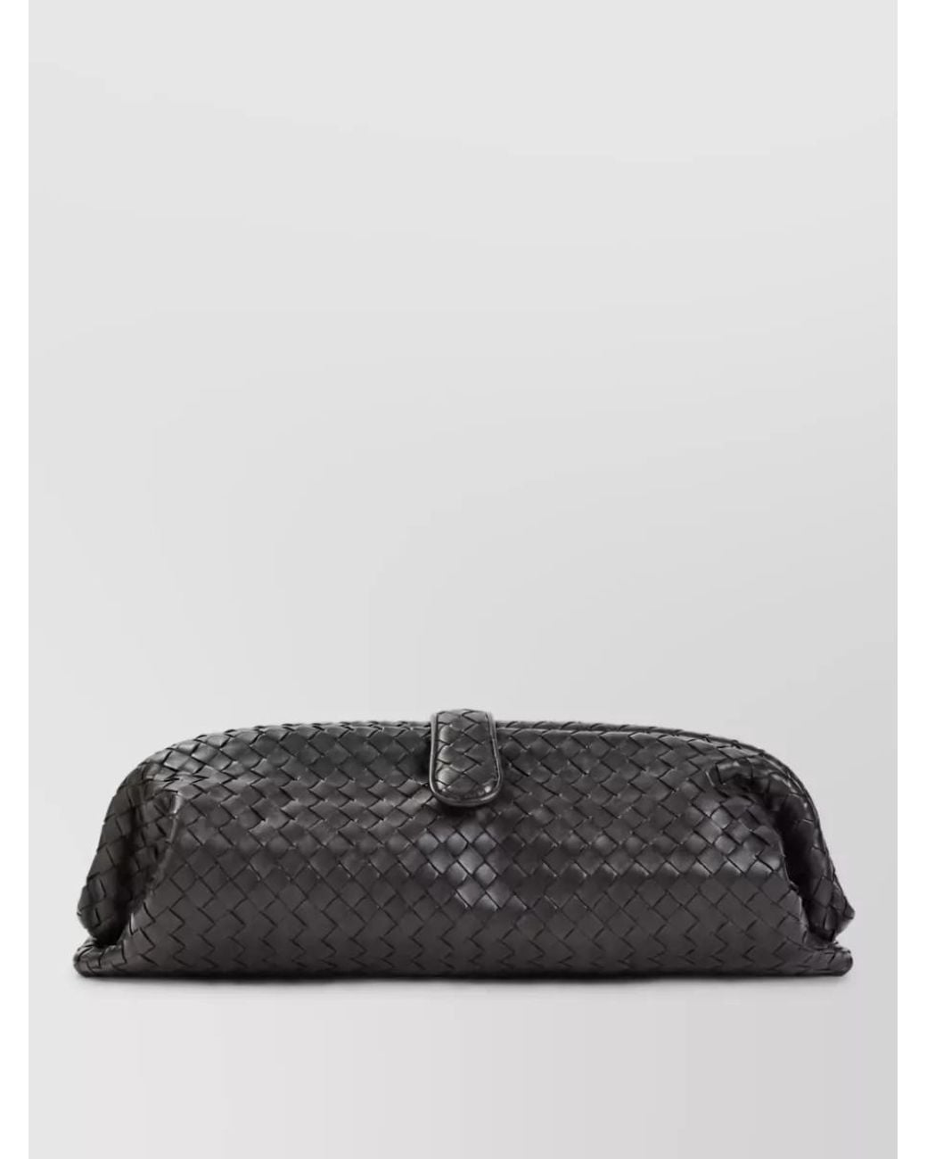 Bottega Veneta Gray Leather Clutch Bag