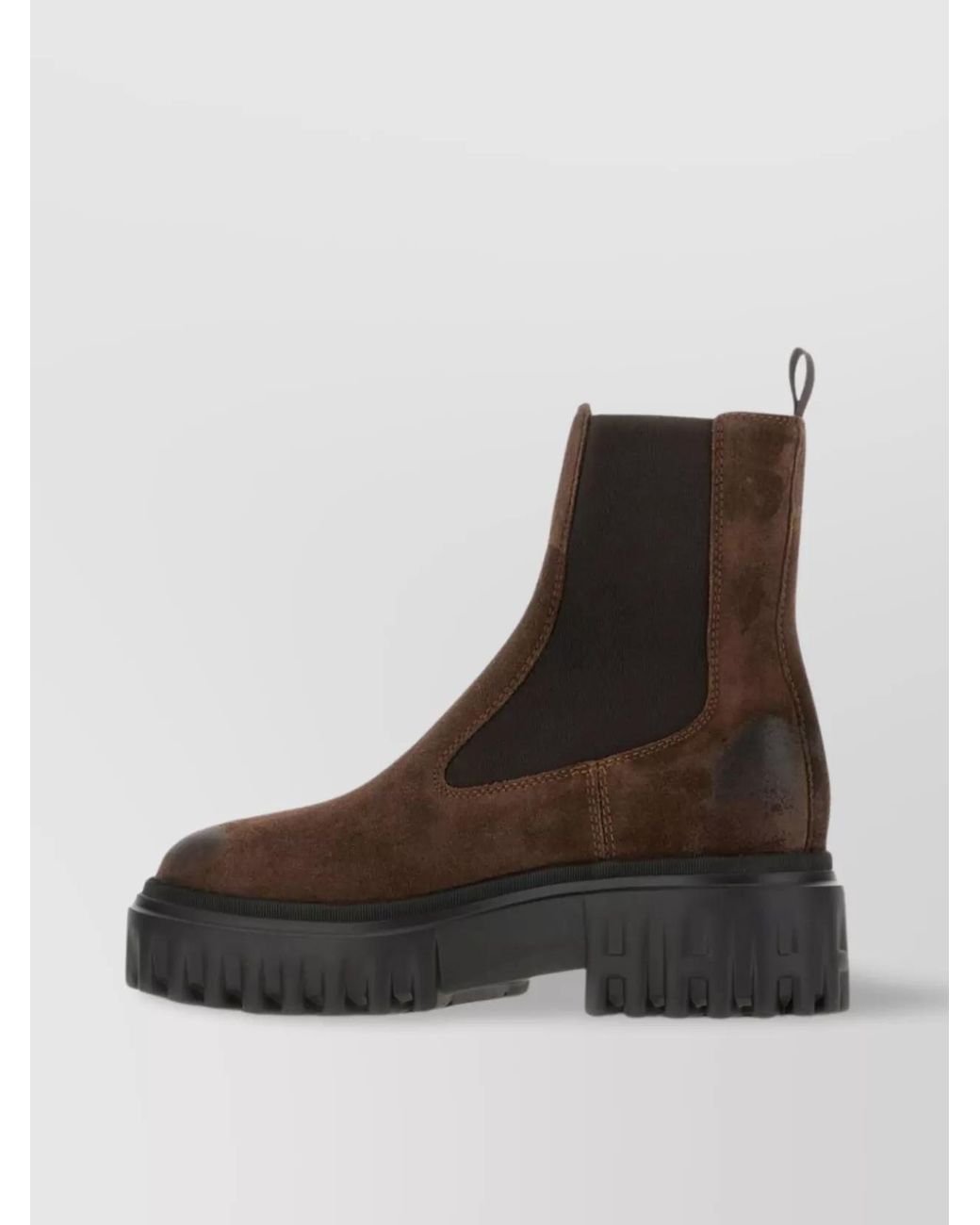 Hogan Brown Leather Chelsea Ankle Boots