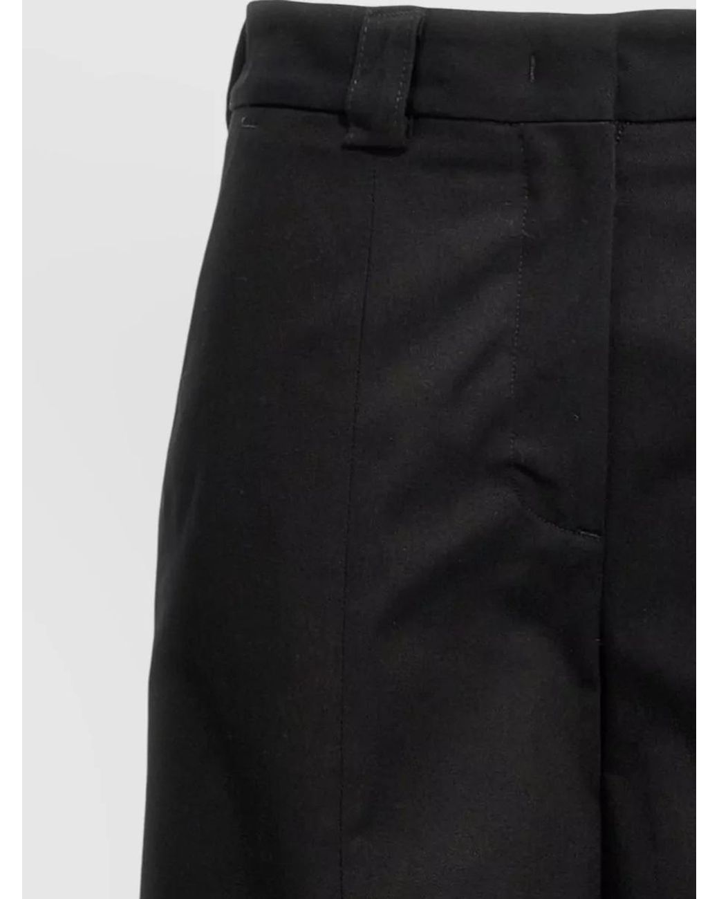 Thelatest Black Cotton High-Rise Wide-Leg Trousers