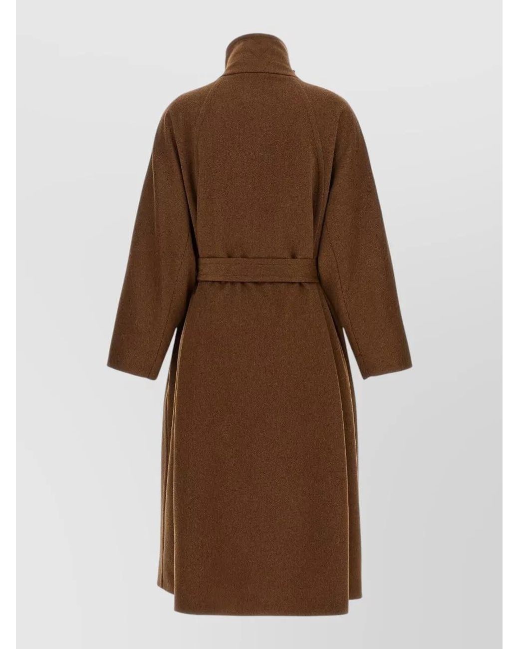 Alberto Biani Brown Wool Double-Breasted Belted Coat
