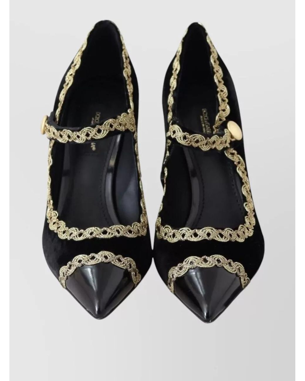 Dolce & Gabbana Black Velvet Mary Jane Pumps