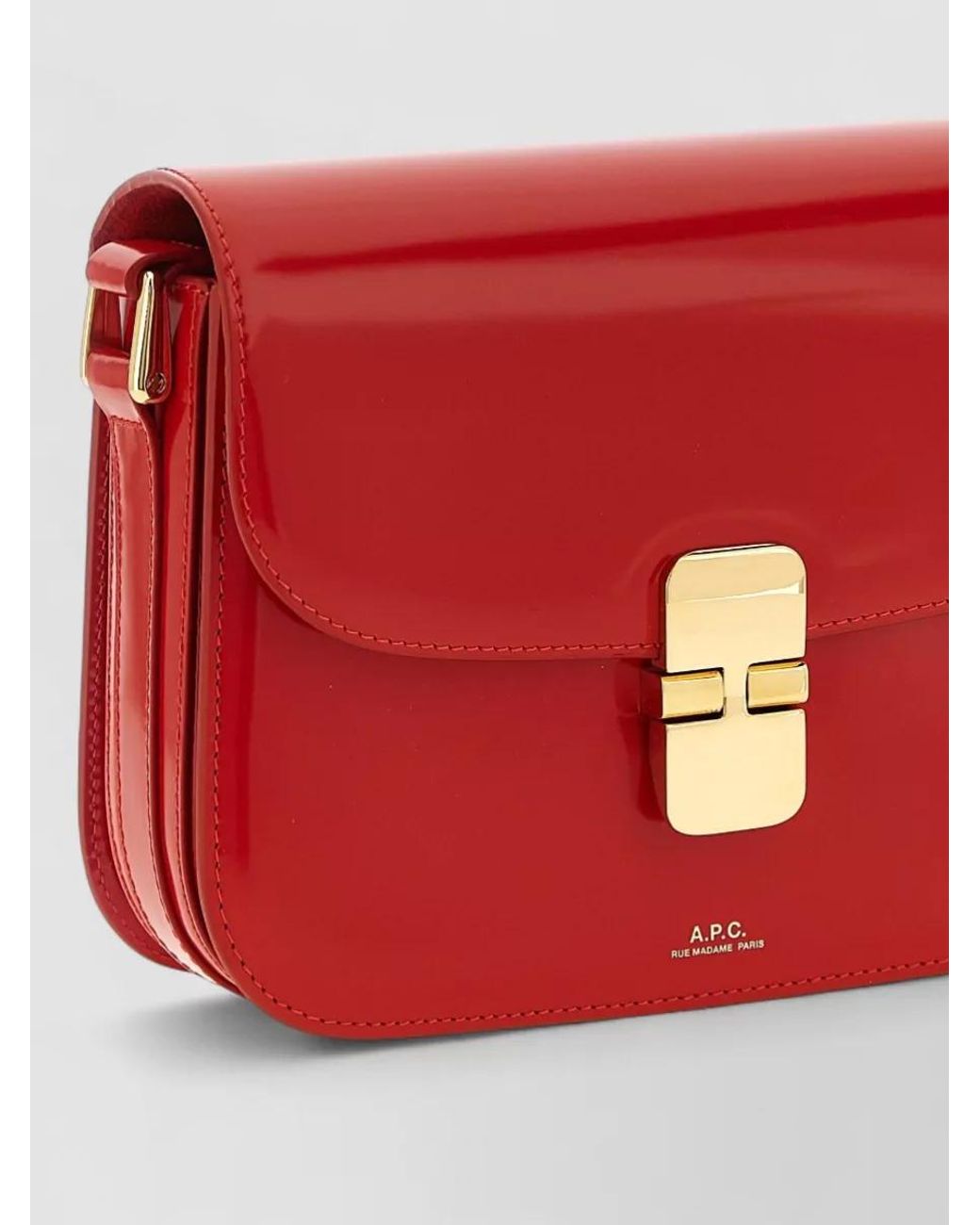 A.P.C. Red Grace Small Leather Shoulder Bag