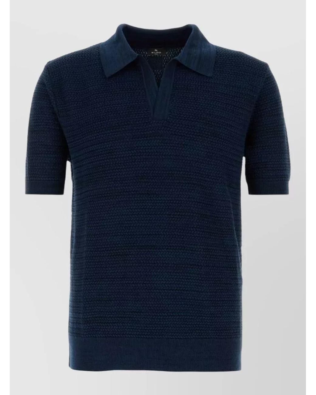 Etro Blue Cotton Polo Shirt for men