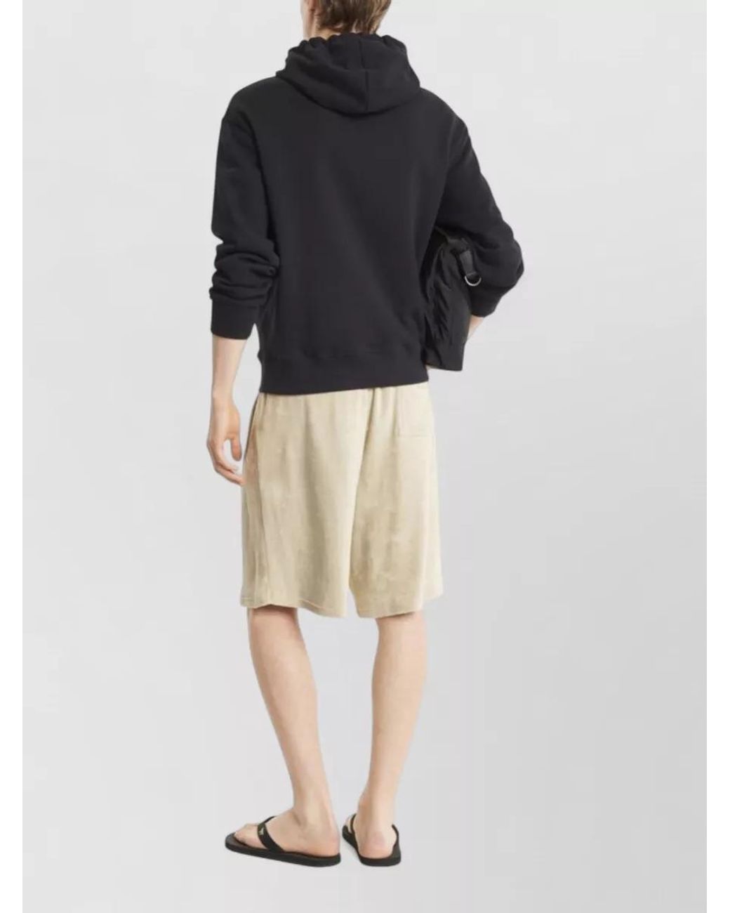 Maison Kitsuné Black Organic Cotton Relaxed-Fit Hoodie for men