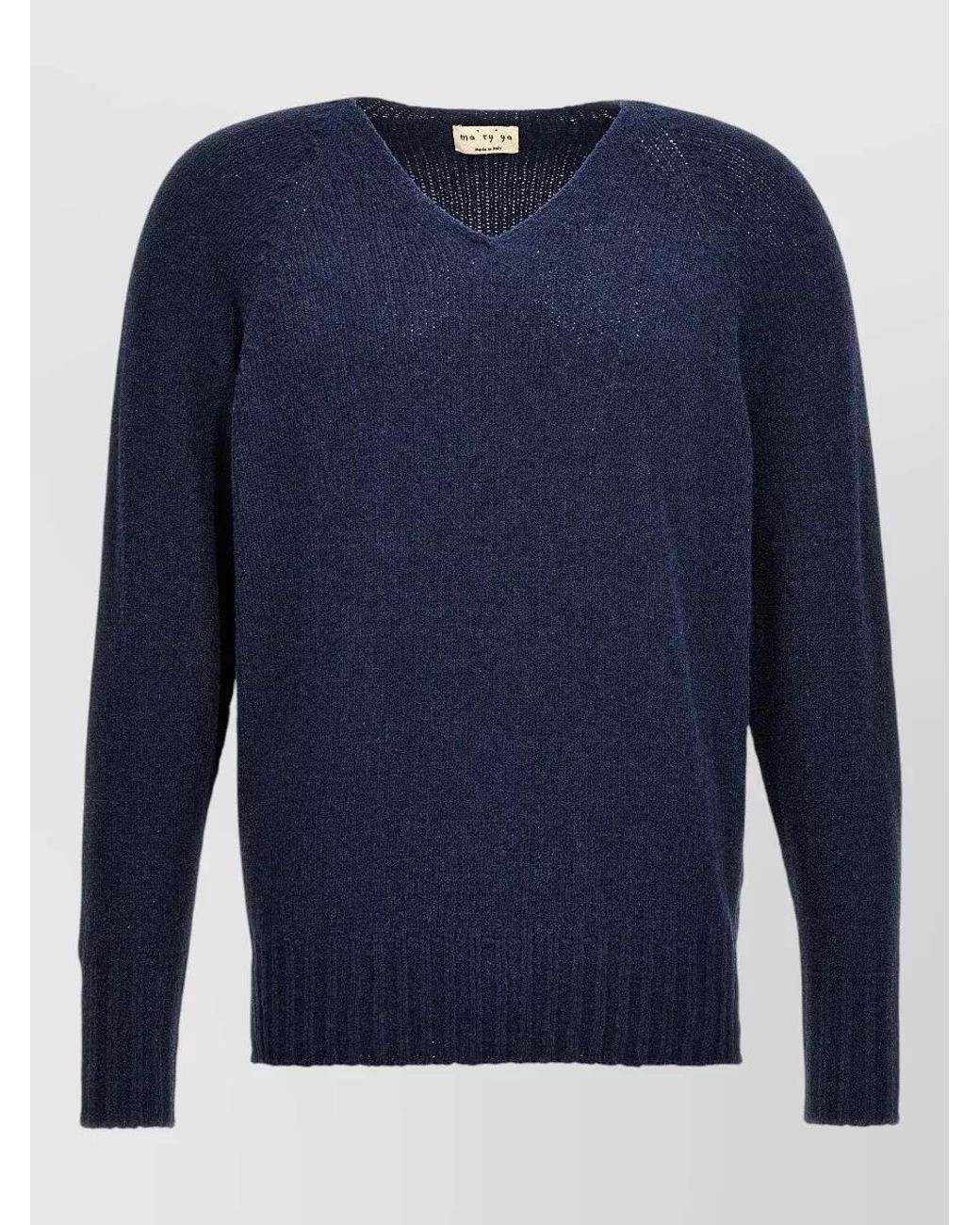 Ma'ry'ya Blue V-Neck Long-Sleeve Jumper for men