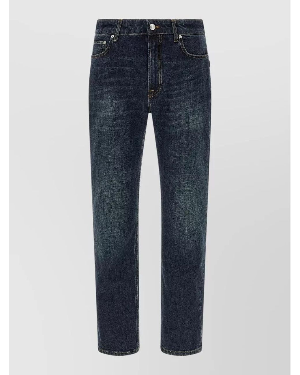 Department 5 Blue Denim Mid-Rise Straight-Leg Jeans for men