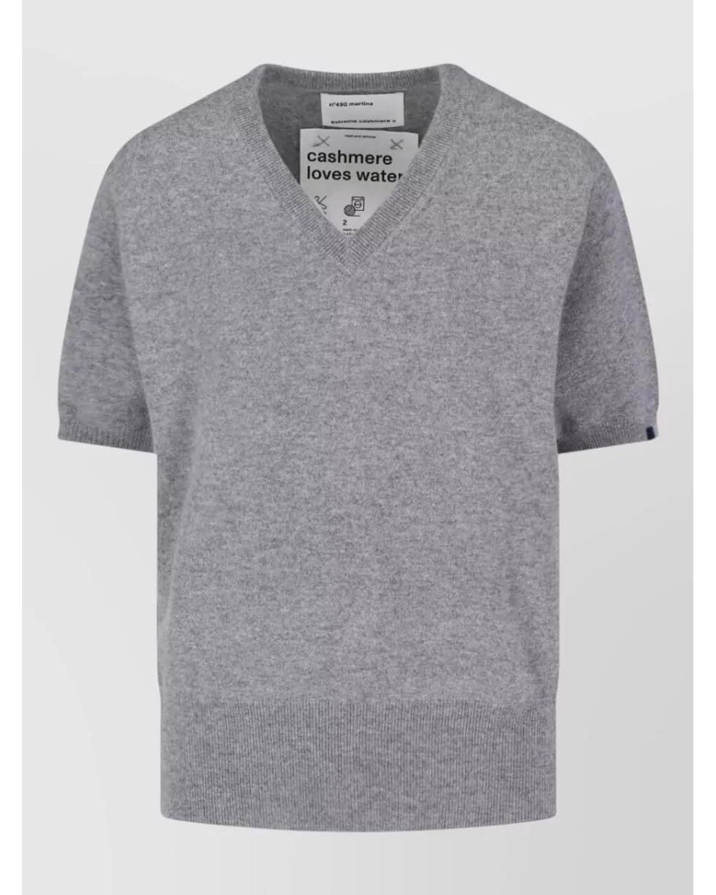 Extreme Cashmere Gray Cashmere Crewneck Knitted Top