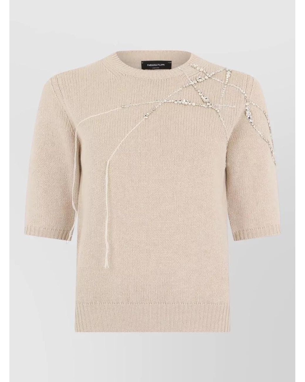 Fabiana Filippi Natural Silk Cashmere Short-Sleeve Shirt