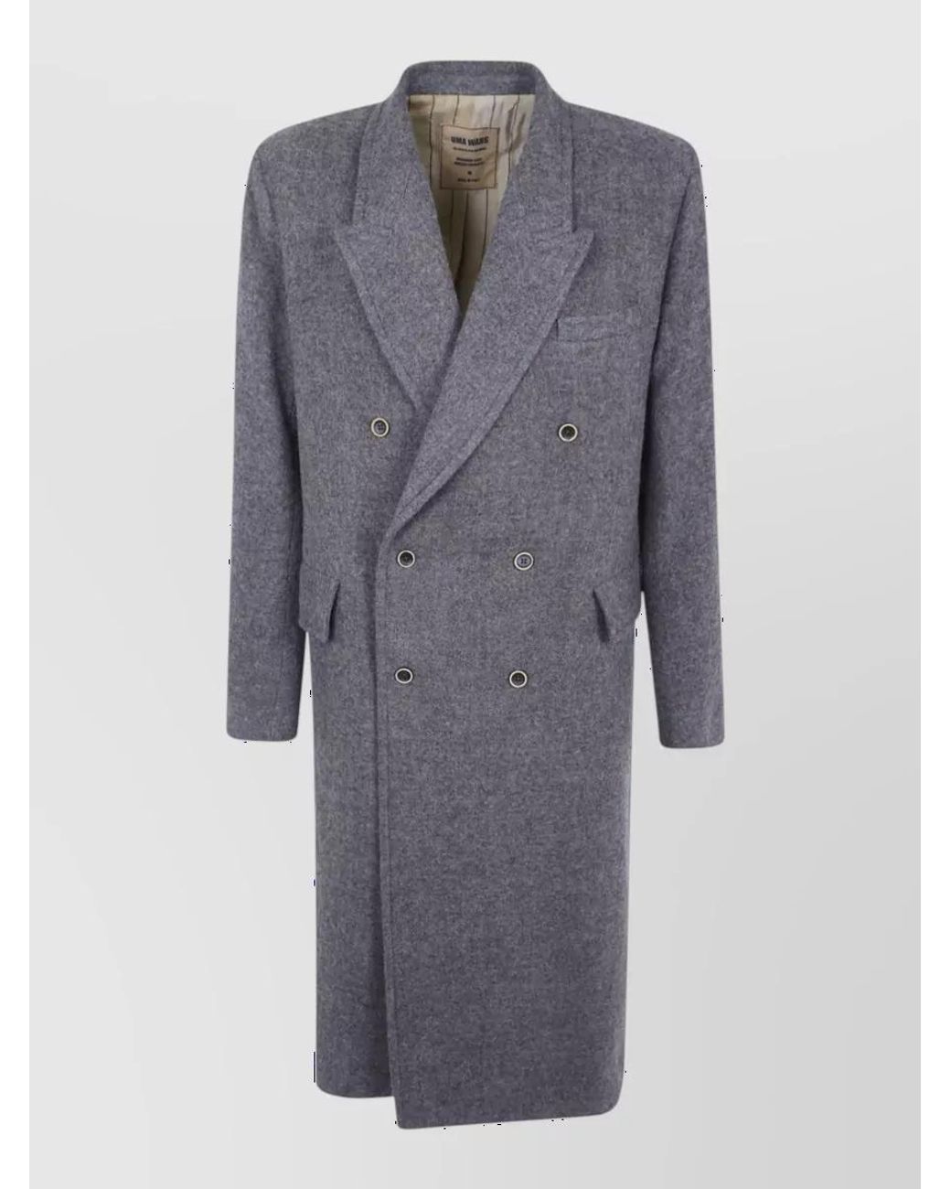 Uma Wang Blue Virgin Wool Coat for men