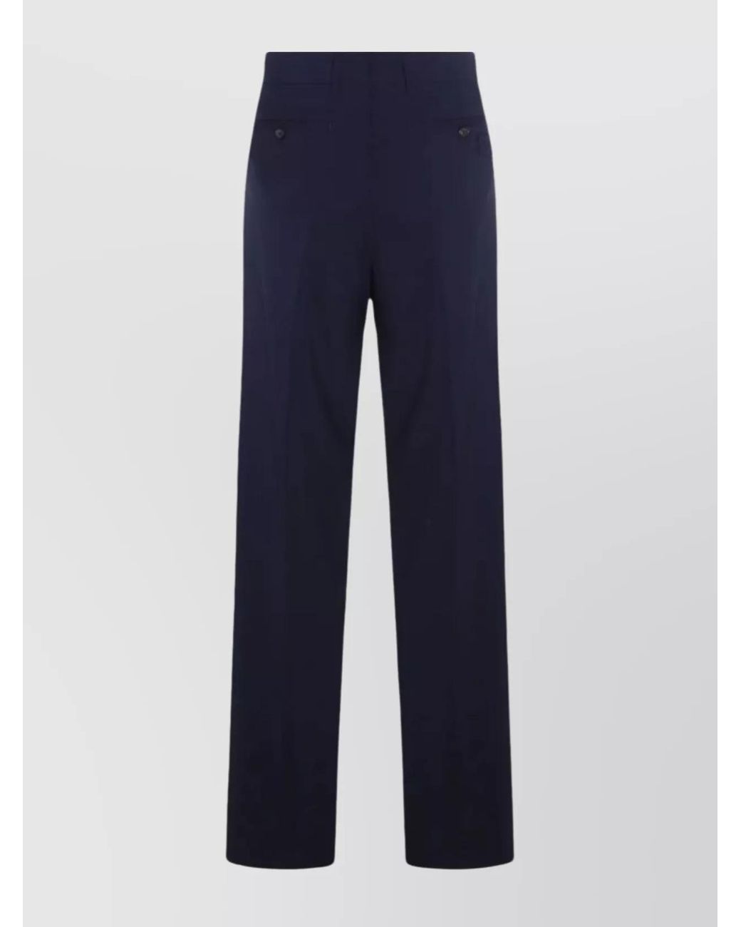 Miu Miu Blue Virgin Wool Mid-Rise Straight-Leg Trousers