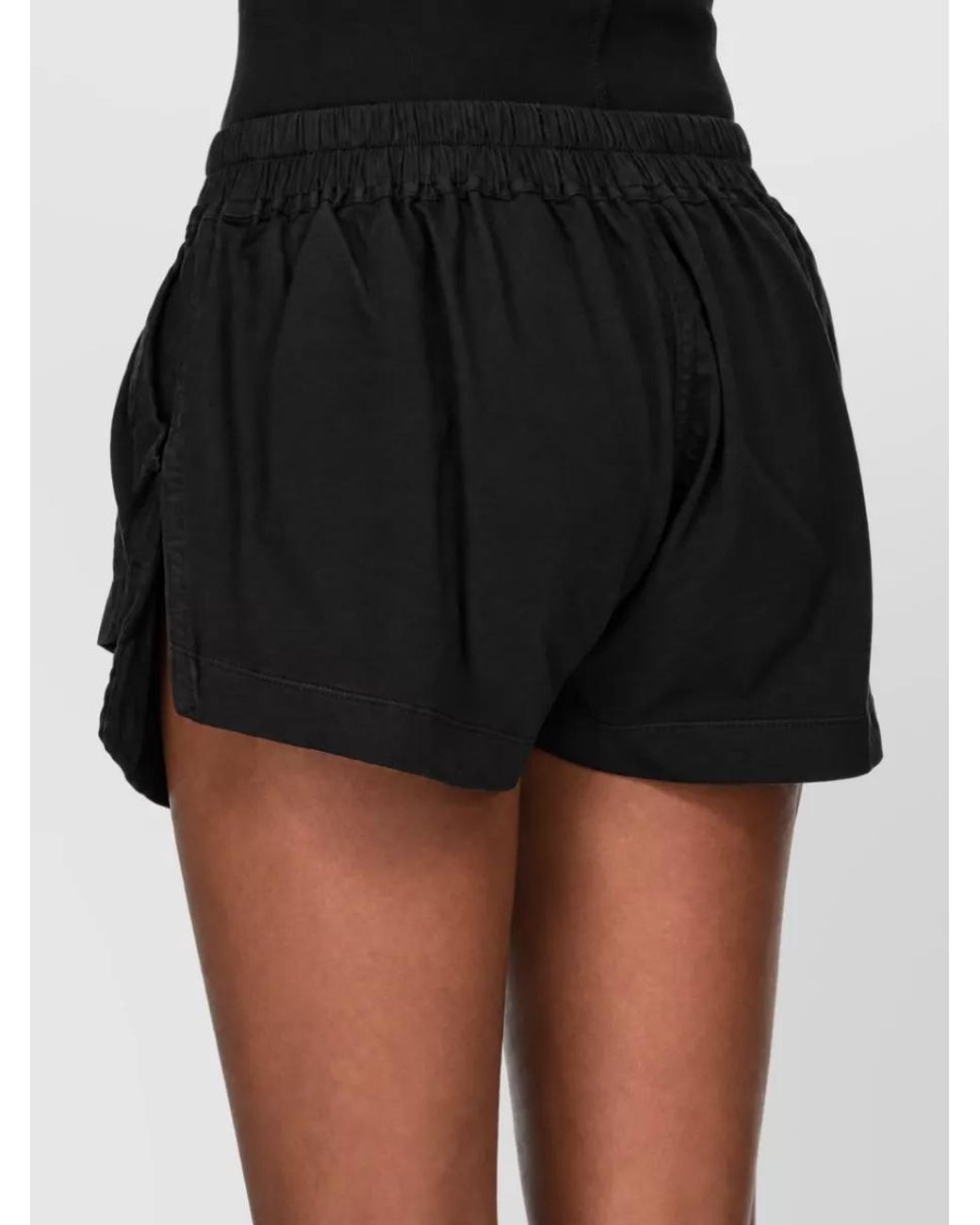 Rick Owens Black Cotton Asymmetric Boxer Shorts