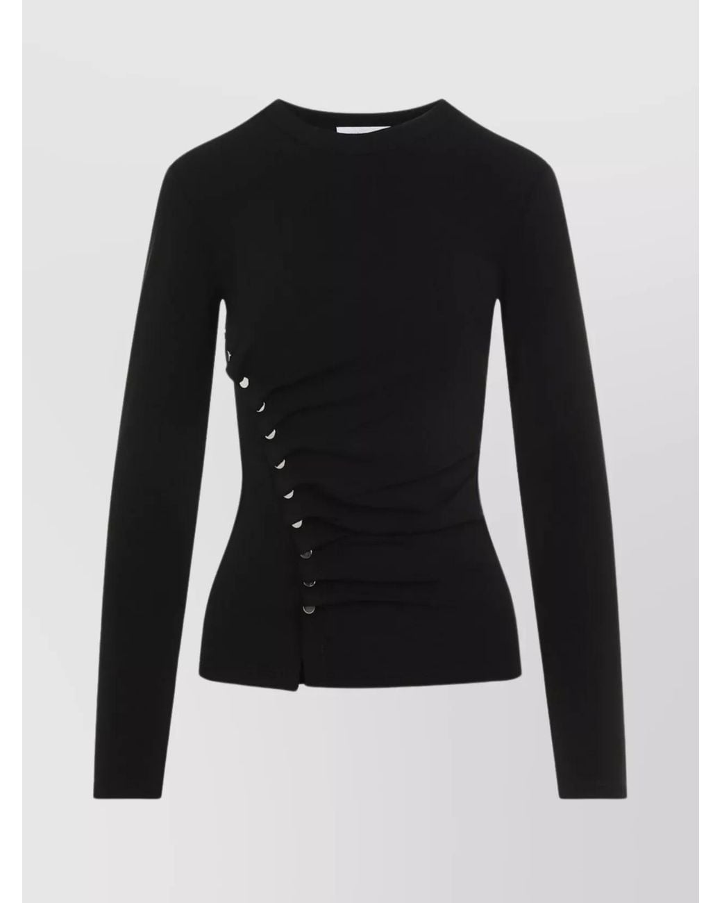 Rabanne Black Slim-Fit Long-Sleeve Top