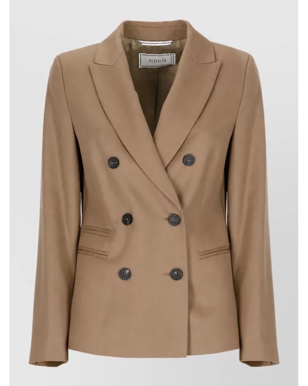 Peserico Natural Virgin Wool Double-Breasted Blazer