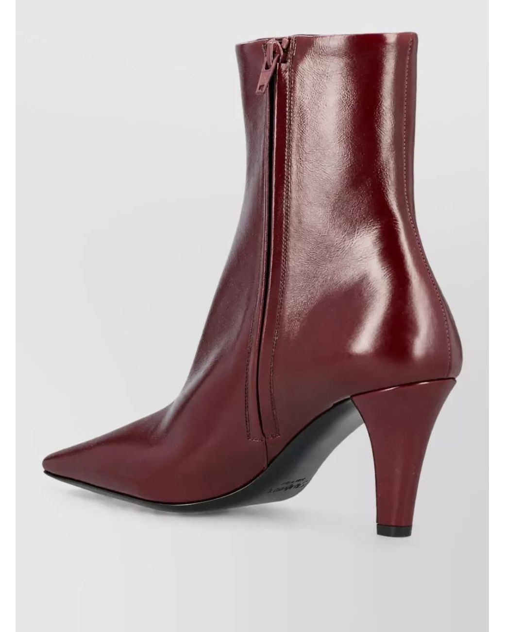Saint Laurent Purple Leather Ankle Boots