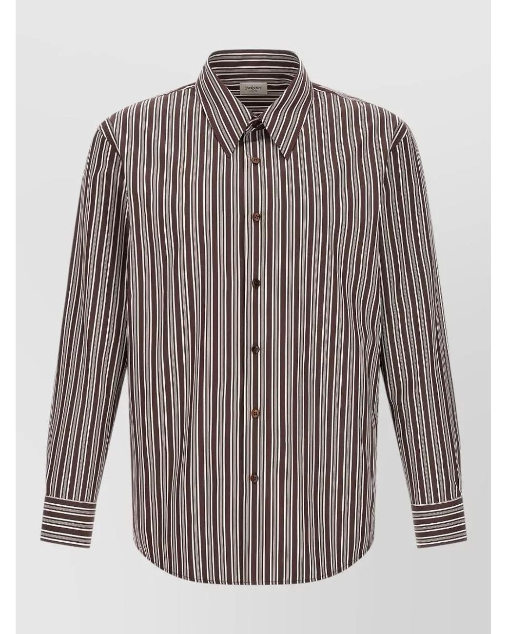 Saint Laurent Multicolor Striped Cotton Shirt for men