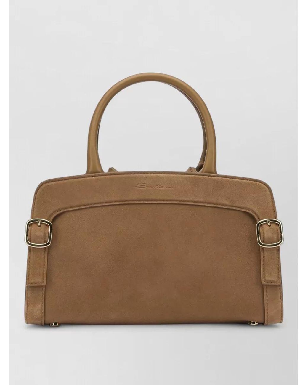 Santoni Brown Leather Shoulder Bag