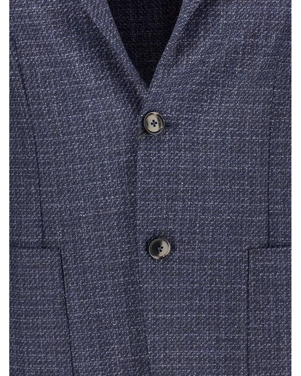 Zegna Blue Wool Single Breasted Suit for men