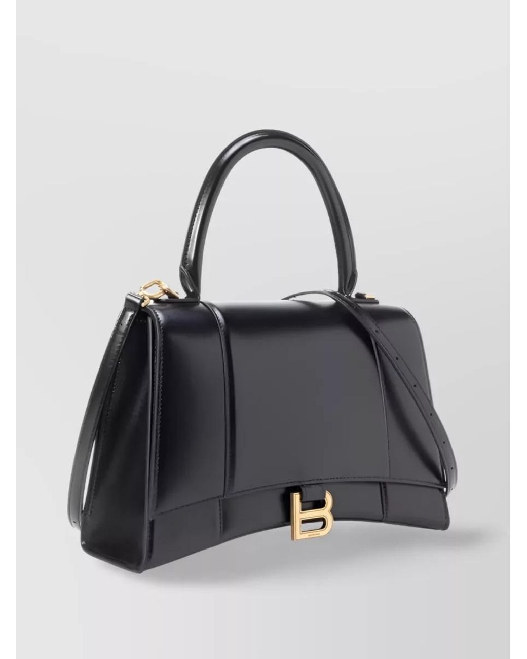 Balenciaga Black Hourglass Medium Leather Shoulder Bag