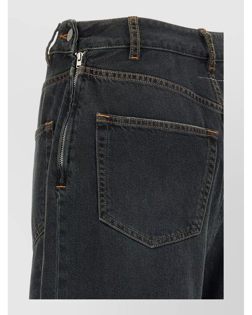 MM6 by Maison Margiela Gray Asymmetric Wide-Leg Denim Jeans