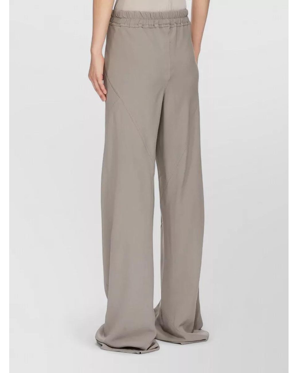 Rick Owens Gray Viscose Wide-Leg Trousers
