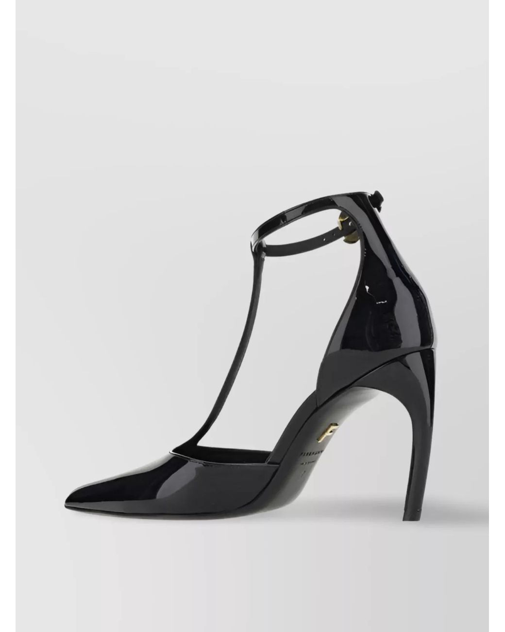 Ferragamo White Leather T-Strap Pumps