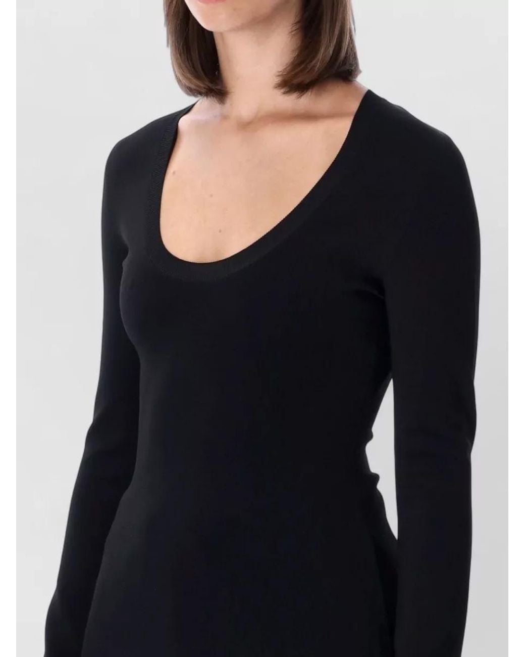 Stella McCartney Blue Fine-Knit Slim-Fit Scoop-Neck Long-Sleeve Top