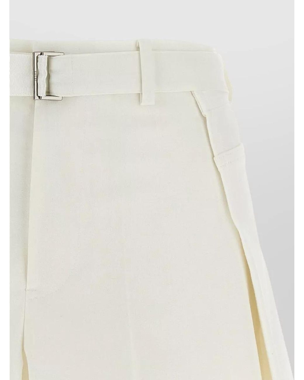 Sacai Natural Wide-Leg Tailored Shorts