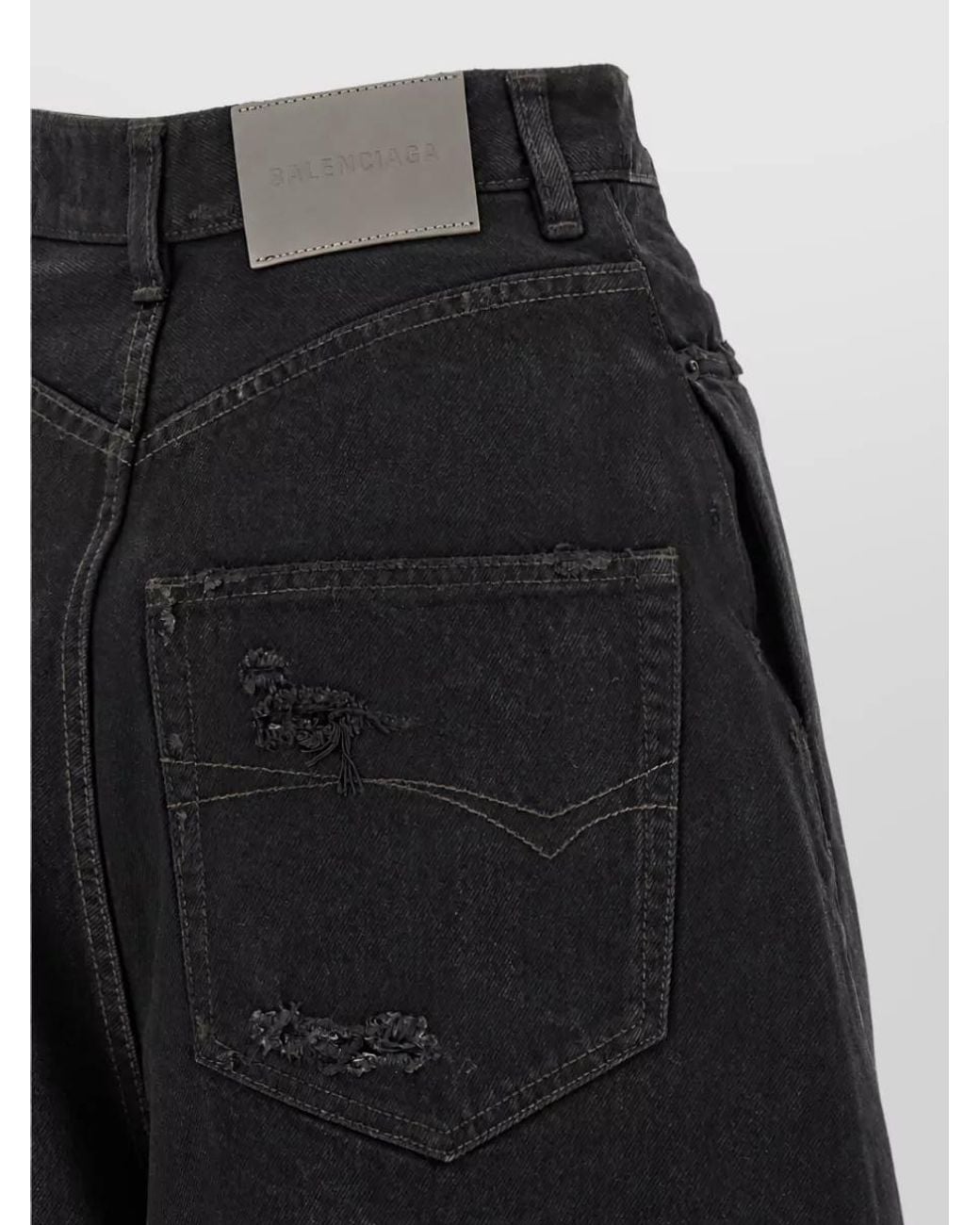 Balenciaga Black High-Rise Barrel-Leg Denim Jeans
