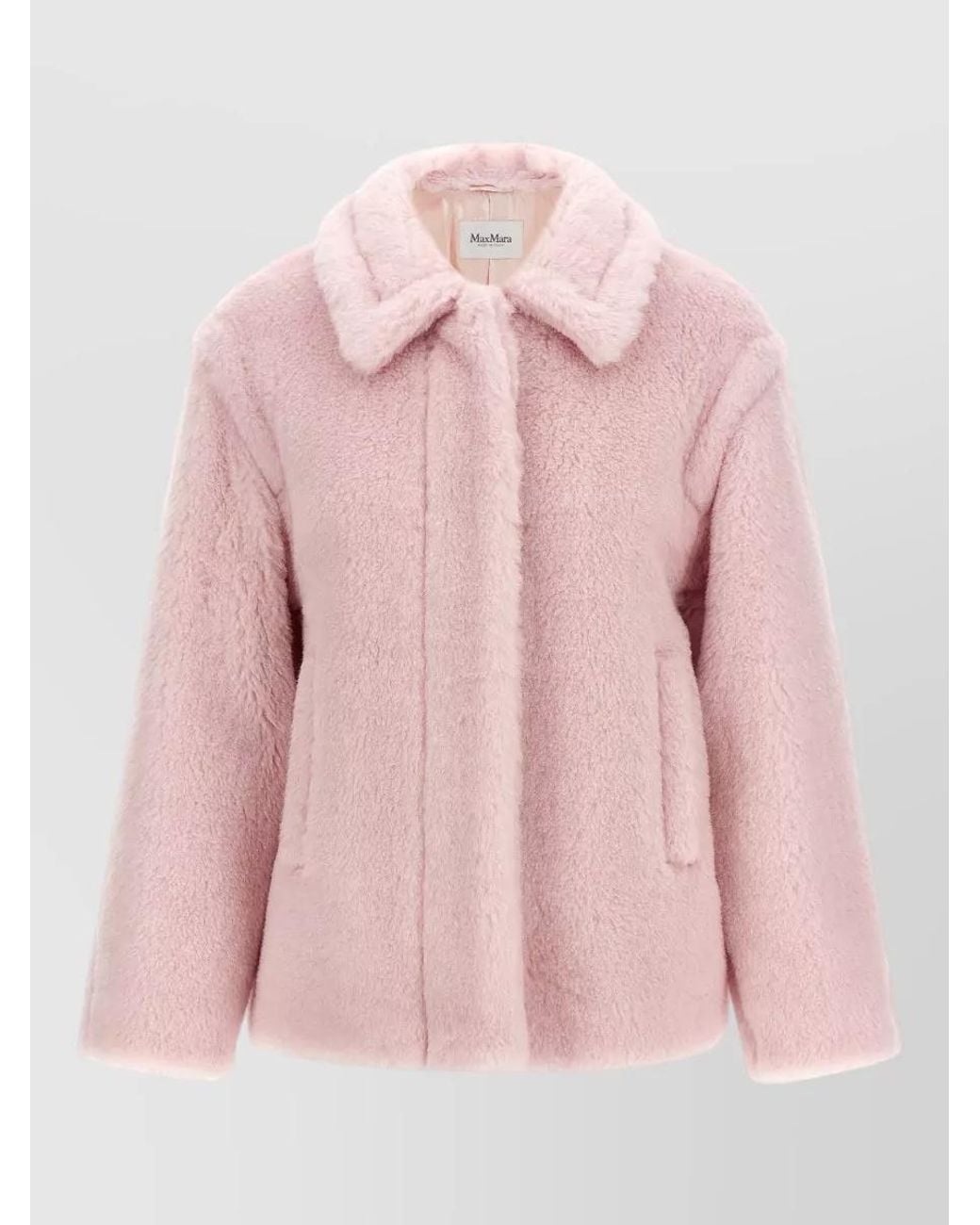 Max Mara Pink Silk Blend Single Breasted Short Coat