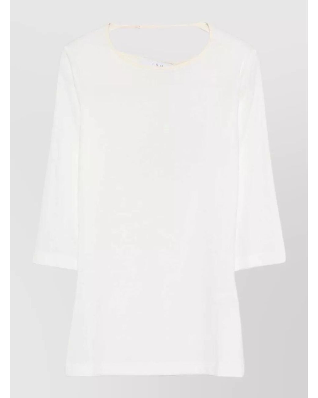 IRO White Ribbed Three Quarter Sleeve Top