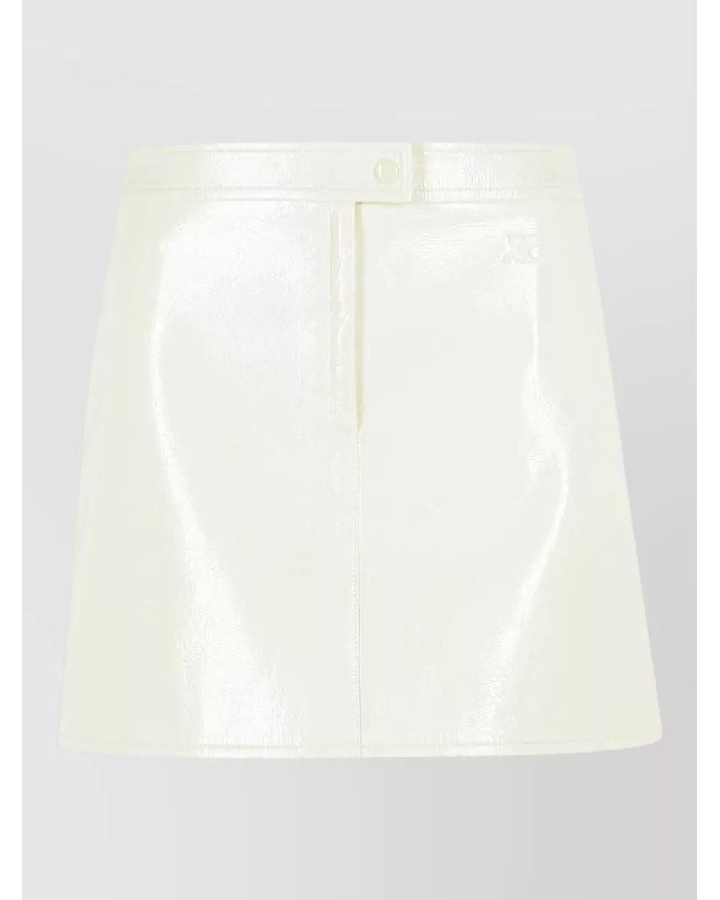 Courreges White Cotton Blend Mini Skirt