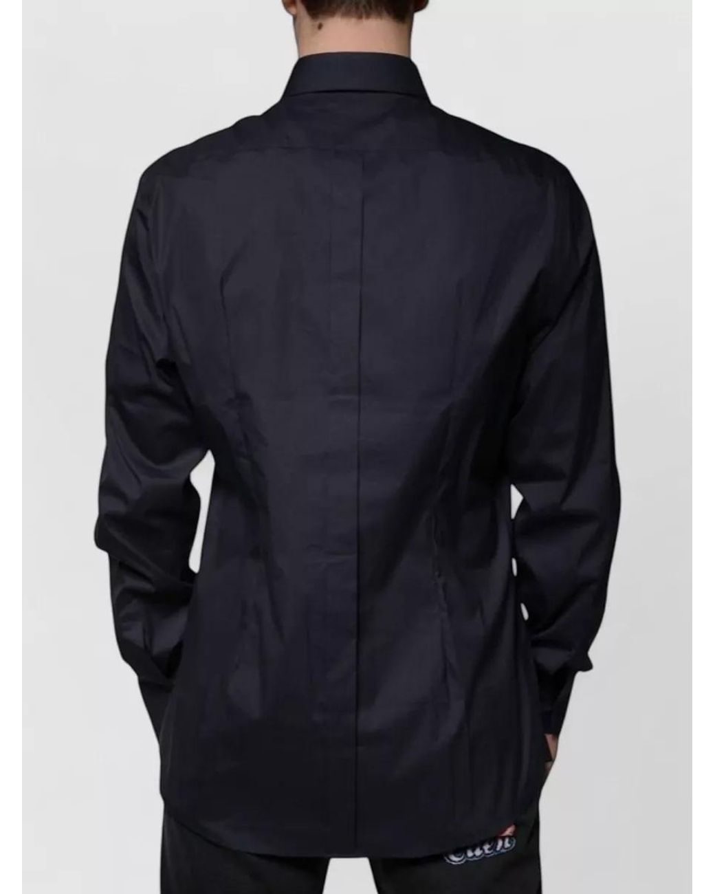 Dolce & Gabbana Blue Cotton Blend Formal Dress Shirt for men