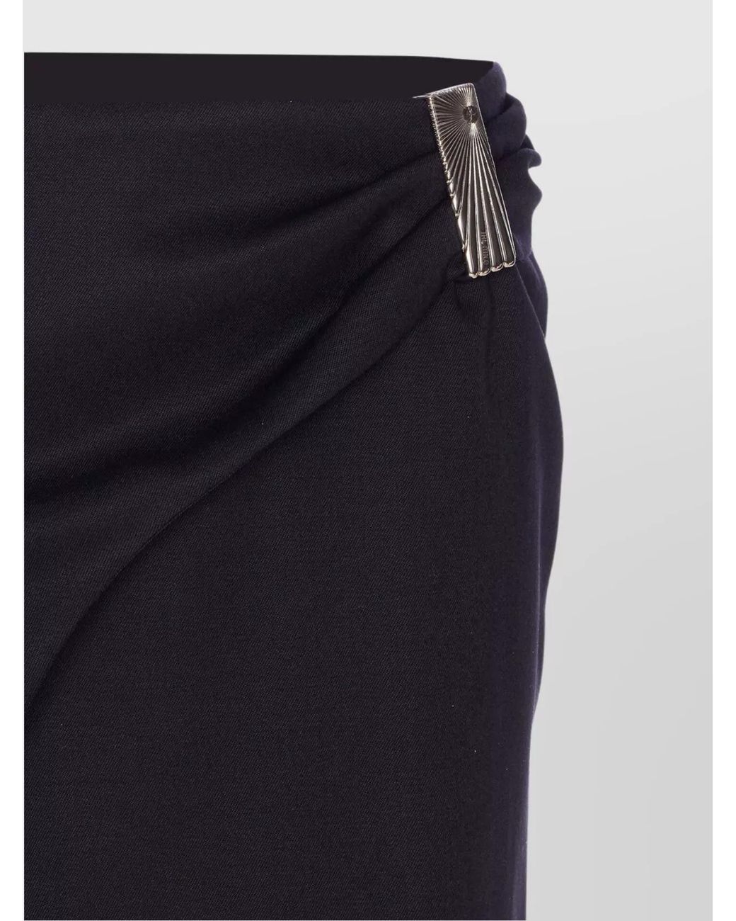 The Attico Blue Virgin Wool Asymmetric Mini Skirt