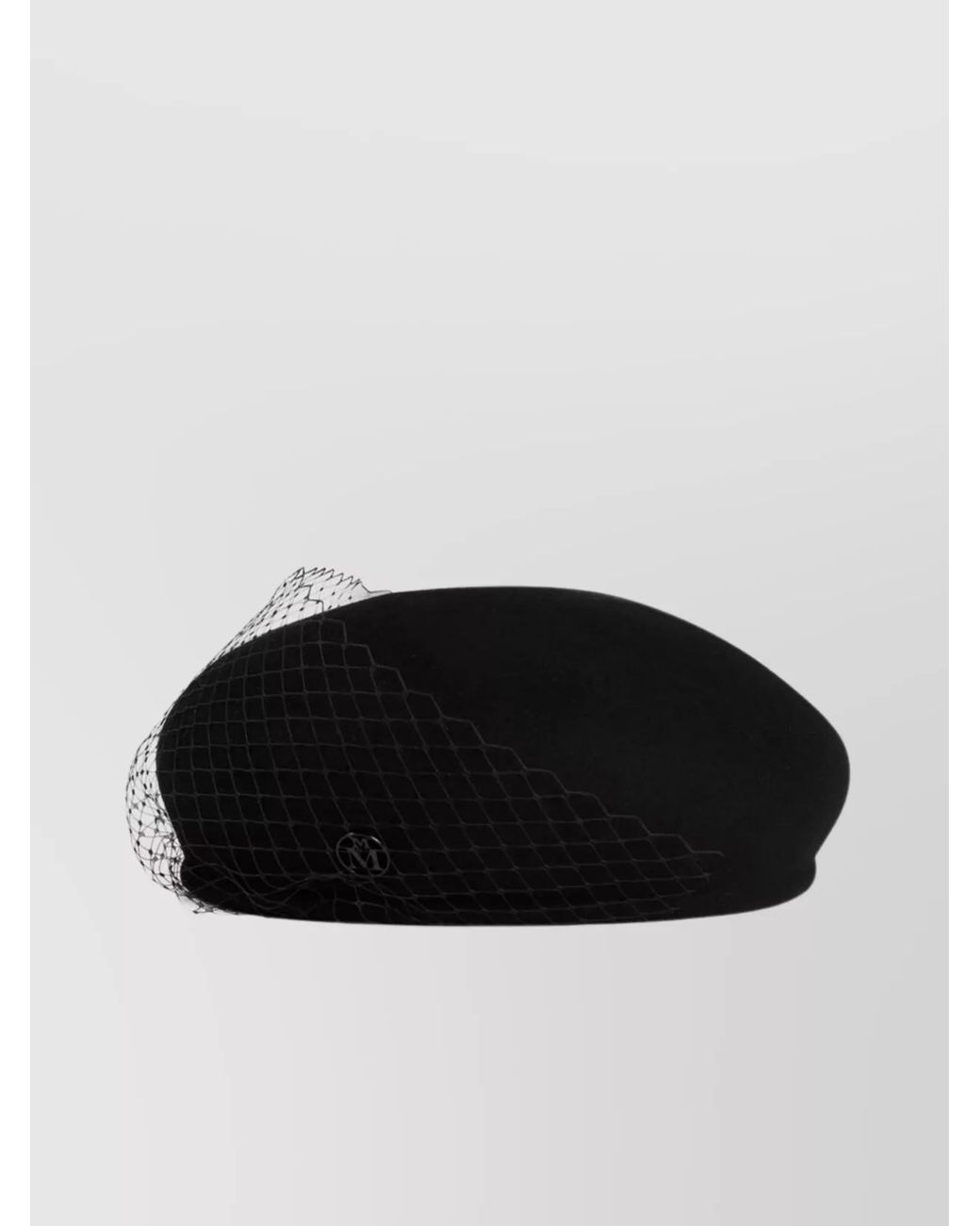 Maison Michel Black New Bonnie Veil Round Shape Hat